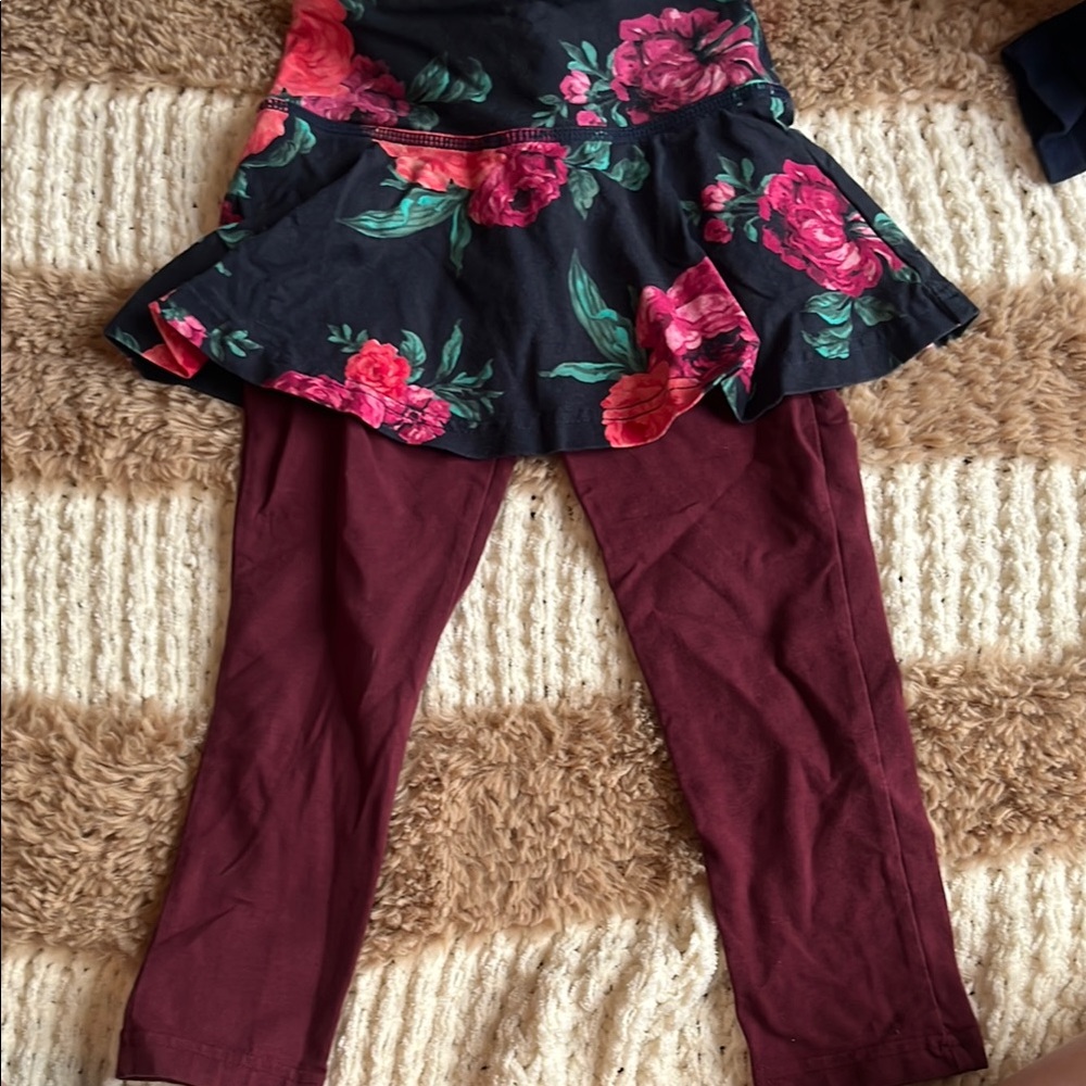 Floral Kids Skirted Leggings